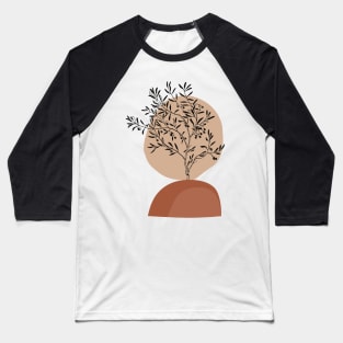 Minimal Modern  Abstract Shapes branch  Warm Tones  Design Baseball T-Shirt